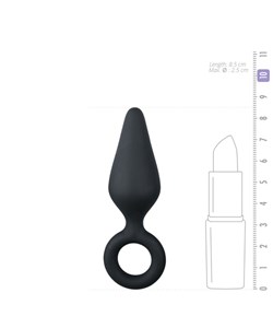 Black Buttplugs With Pull Ring - Small - Perfekt för nybörjare