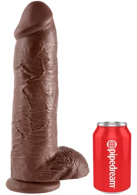 KING COCK 12 INCH W/ BALLS BROWN