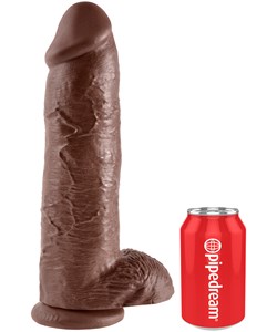 KING COCK 12 INCH W/ BALLS BROWN