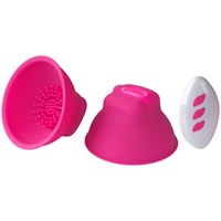baseks Titty Vibes Vibrerande Sugkoppar för Bröstvårtor - Pink