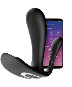 Satisfyer Top Secret+ Connect App App-kontrollerad vibrerande anal- och G-punktsstimulator - Svart