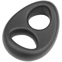 Sinful Duo Stretchy Silicone Dubbel Penisring - Svart