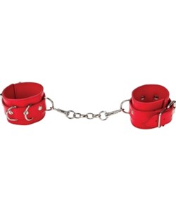Ouch leather cuffs red