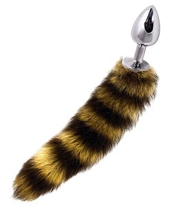 Dolce Piccante: Jewellery Plug with Tail, stripe/silver, small