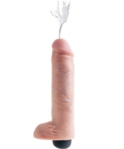 King Cock: Squirting Cock with Balls, 25 cm, ljus