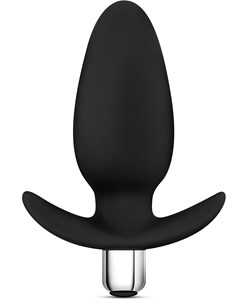 Luxe: Little Thumper, Vibrating Silicone Anal Plug, svart