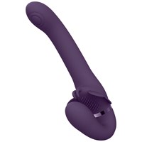 Satu Pulse-Wave &amp; Vibrating Strapless Strapon Purple
